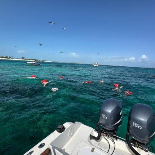 Reel Adventure Tours guests on a private boat trip in the Bahamas