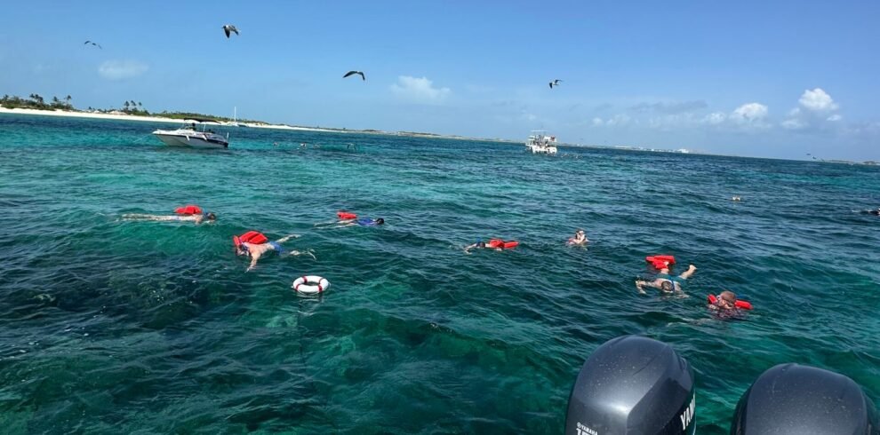 Reel Adventure Tours guests on a private boat trip in the Bahamas