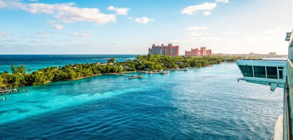 Aerial view of Atlantis and Nassau Harbour, Bahamas