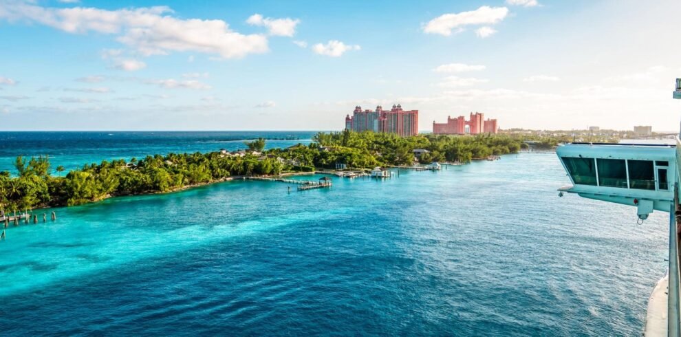 Aerial view of Atlantis and Nassau Harbour, Bahamas