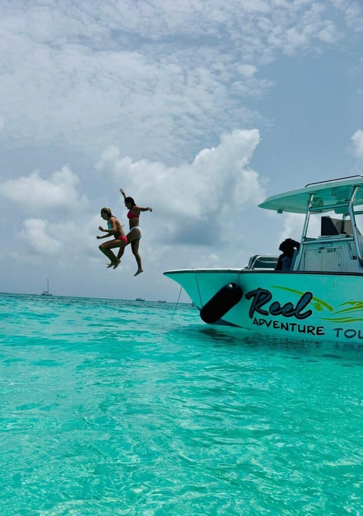 Private boat charter exploring the islands near Nassau, Bahamas
