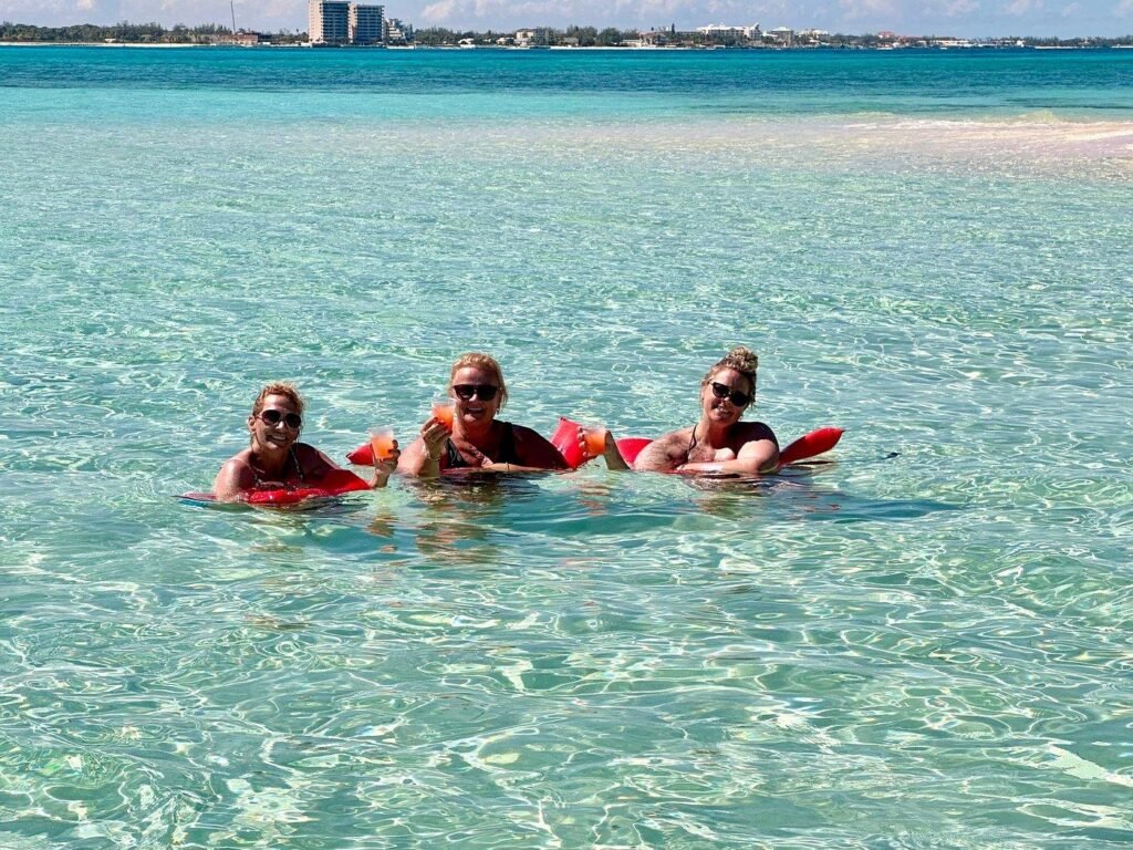 Turquoise Bahamian water on a private Nassau island hopping tour