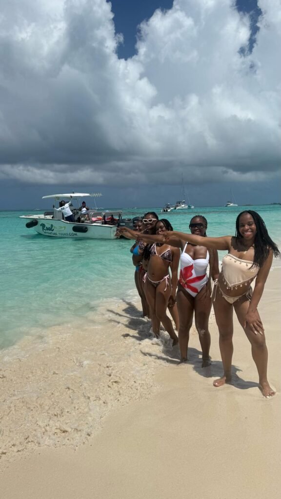 Guests aboard a Reel Adventure Tours private charter in Nassau