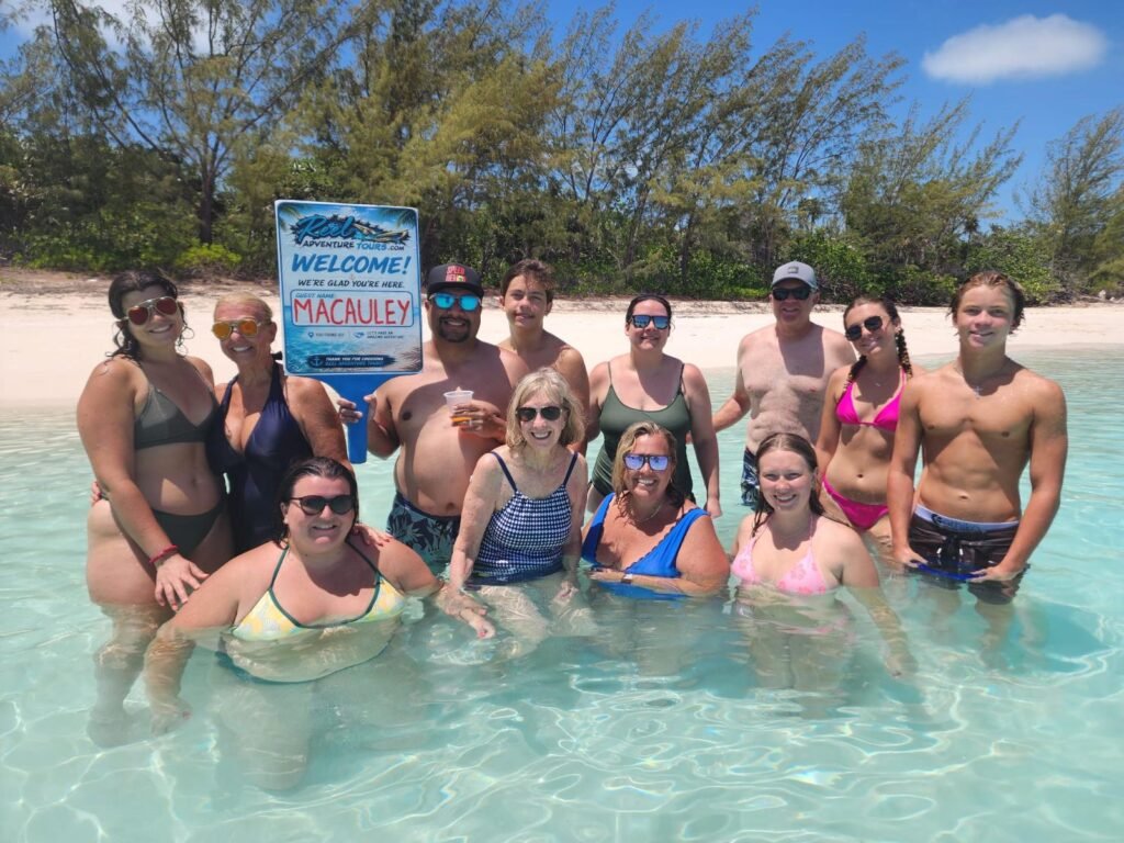 Guests aboard a Reel Adventure Tours private charter in Nassau